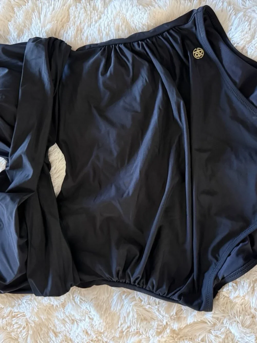 NWT Popilush XL Black Ruched Twist Front One Piece Swimsuit